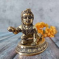 Brass Bala Gopal - 4 inch Height | Divine Childlike Charm