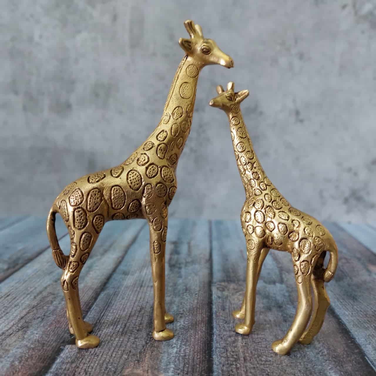 Brass Giraffe Set of Two - 9 inch Height | Artistic Safari Decor Brass Giraffe Set of Two - 9 inch Height | Artistic Safari Decor