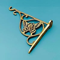 Brass Butterfly Bracket Wall Hanging - 6.2 inch Height | Delicate Brass Butterfly Wall Hanging Bracket Brass Butterfly Bracket Wall Hanging - 6.2 inch Height | Delicate Brass Butterfly Wall Hanging Bracket