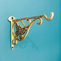 Brass Butterfly Bracket Wall Hanging - 6.2 inch Height | Delicate Brass Butterfly Wall Hanging Bracket