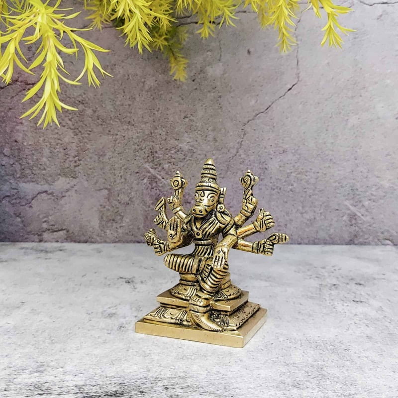 Brass Varaha Swamy Idol / Varahi Statue - 4 inch Height | Divine Brass Varaha Swamy Idol / Varahi Statue - Buy Online Brass Varaha Swamy Idol / Varahi Statue - 4 inch Height | Divine Brass Varaha Swamy Idol / Varahi Statue - Buy Online
