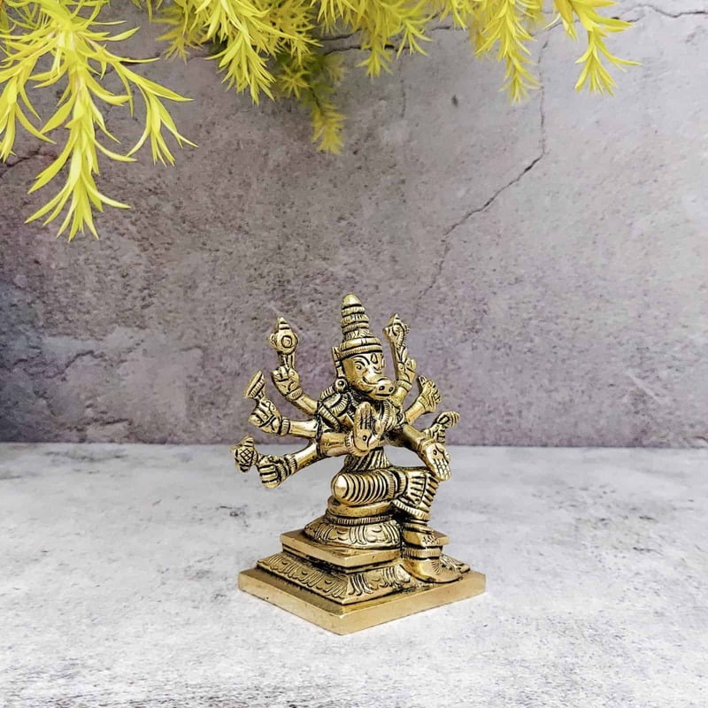 Brass Varaha Swamy Idol / Varahi Statue - 4 inch Height | Divine Brass Varaha Swamy Idol / Varahi Statue - Buy Online Brass Varaha Swamy Idol / Varahi Statue - 4 inch Height | Divine Brass Varaha Swamy Idol / Varahi Statue - Buy Online