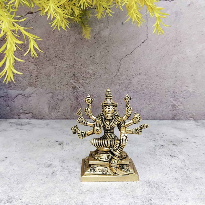 Brass Varaha Swamy Idol / Varahi Statue - 4 inch Height | Divine Brass Varaha Swamy Idol / Varahi Statue - Buy Online Brass Varaha Swamy Idol / Varahi Statue - 4 inch Height | Divine Brass Varaha Swamy Idol / Varahi Statue - Buy Online