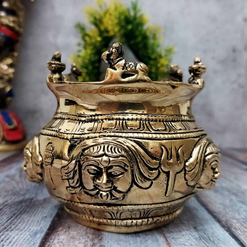 Brass Nandi Kalash for Religious Offerings - 4 inch Height | Auspicious Brass Nandi Kalash for Pooja - Shop Now Brass Nandi Kalash for Religious Offerings - 4 inch Height | Auspicious Brass Nandi Kalash for Pooja - Shop Now