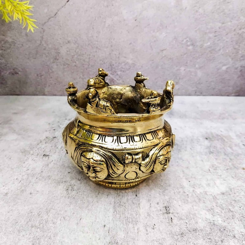 Brass Nandi Kalash for Religious Offerings - 4 inch Height | Auspicious Brass Nandi Kalash for Pooja - Shop Now Brass Nandi Kalash for Religious Offerings - 4 inch Height | Auspicious Brass Nandi Kalash for Pooja - Shop Now