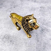 Brass Lion Statue - 4.5 inch Height | Decorative Brass Lion Statue for Home Decor - Premium Quality