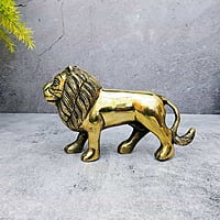 Brass Lion Statue - 4.5 inch Height | Decorative Brass Lion Statue for Home Decor - Premium Quality Brass Lion Statue - 4.5 inch Height | Decorative Brass Lion Statue for Home Decor - Premium Quality
