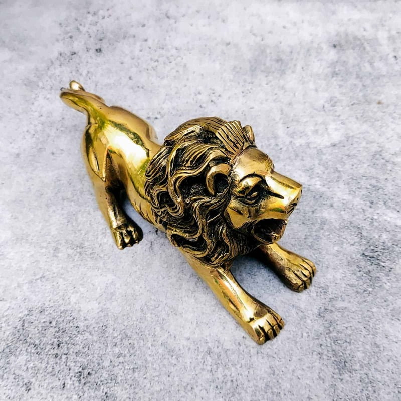 Brass Lion Statue 3.7 inch Height
