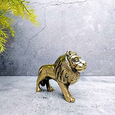 Brass Lion Statue - 3.2 inch Height | Majestic Brass Lion Statue for Decor - Buy Online Brass Lion Statue - 3.2 inch Height | Majestic Brass Lion Statue for Decor - Buy Online