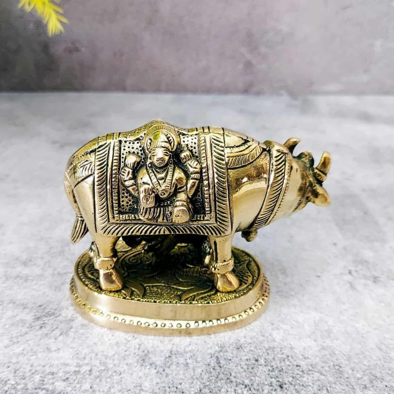 Brass Lakshmi Ganesh Kamadhenu / Cow and Calf - 3 inch Height | Divine Brass Lakshmi Ganesh Kamadhenu / Cow and Calf Idol - Shop Now Brass Lakshmi Ganesh Kamadhenu / Cow and Calf - 3 inch Height | Divine Brass Lakshmi Ganesh Kamadhenu / Cow and Calf Idol - Shop Now