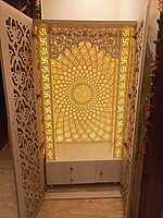 3D Corian Om Mandir With Pillar | Full Corian Mandir
