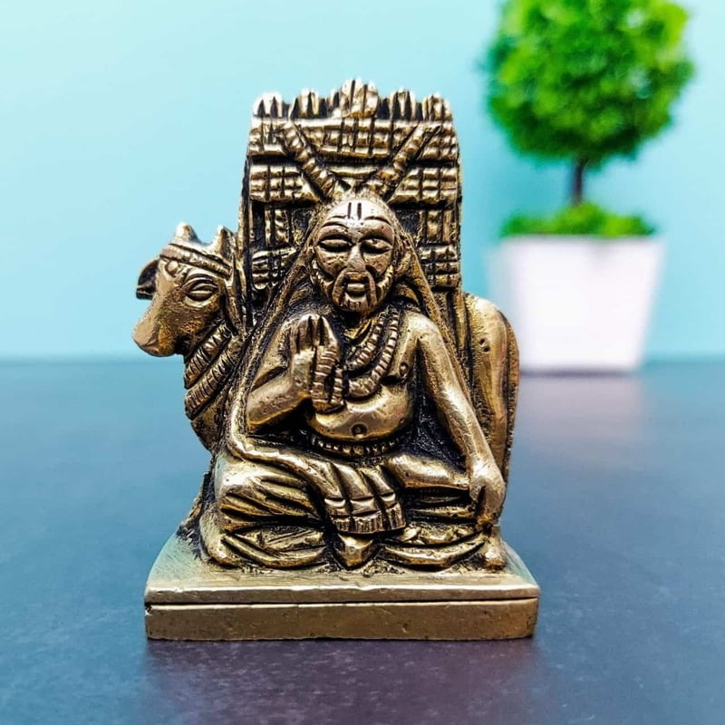 Brass Raghavendra Swami - 2.4 inch Height | Spiritual Saint Brass Raghavendra Swami - 2.4 inch Height | Spiritual Saint