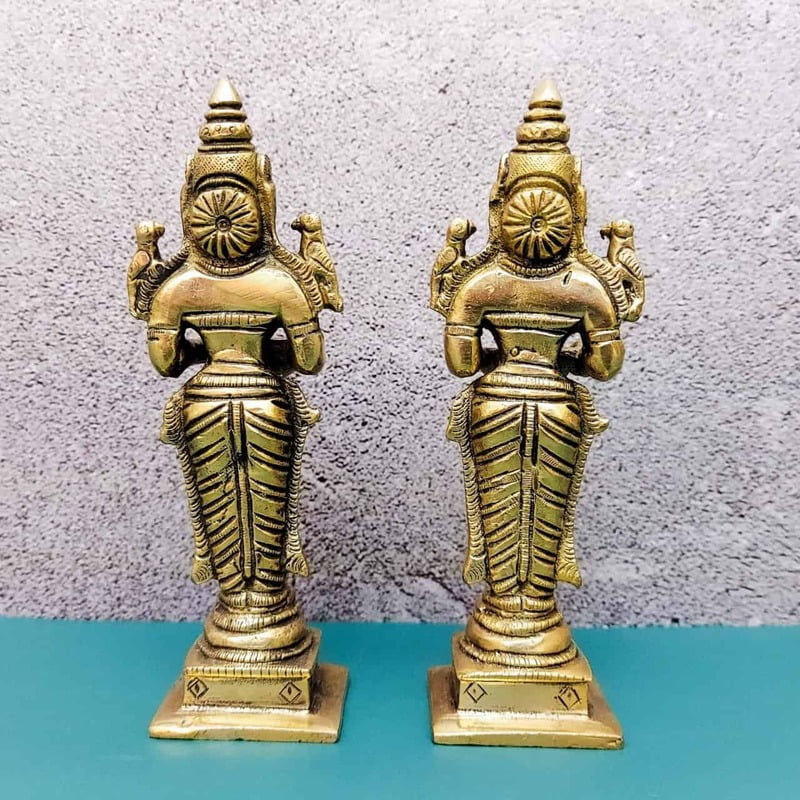 Brass Lady Deep Pair - 5.3 inch Height | Graceful and Radiant Diyas