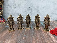 Brass Ganesha Musical Set of 5 Idols - 5.5 inch Height | Melodious Brass Idols for Prosperity Brass Ganesha Musical Set of 5 Idols - 5.5 inch Height | Melodious Brass Idols for Prosperity