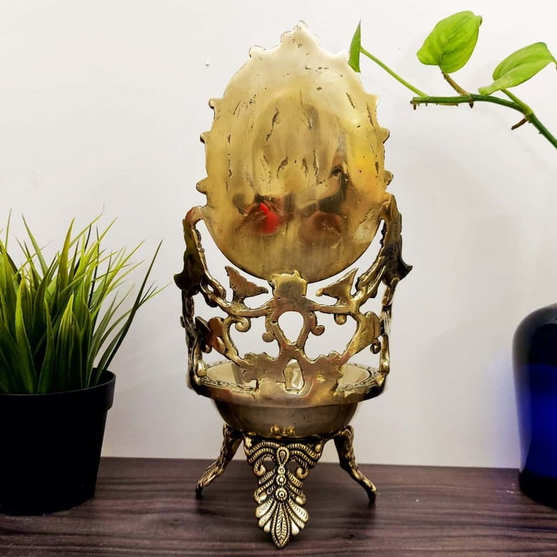 Brass Lakshmi Diya - 11 inch Height | Divine Brass Lakshmi Diya for Auspicious Illumination Brass Lakshmi Diya - 11 inch Height | Divine Brass Lakshmi Diya for Auspicious Illumination