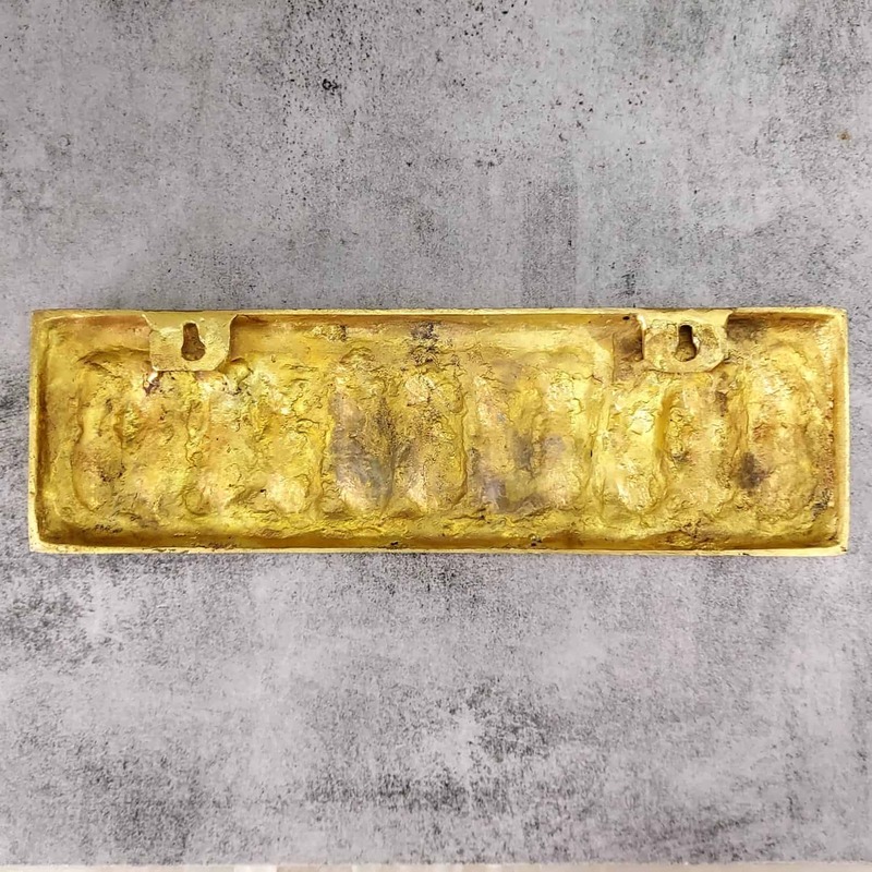 Brass Dashavatar Wall Decor Plate - 4 inch Height | Intricate Brass Wall Plate with Dashavatar Design