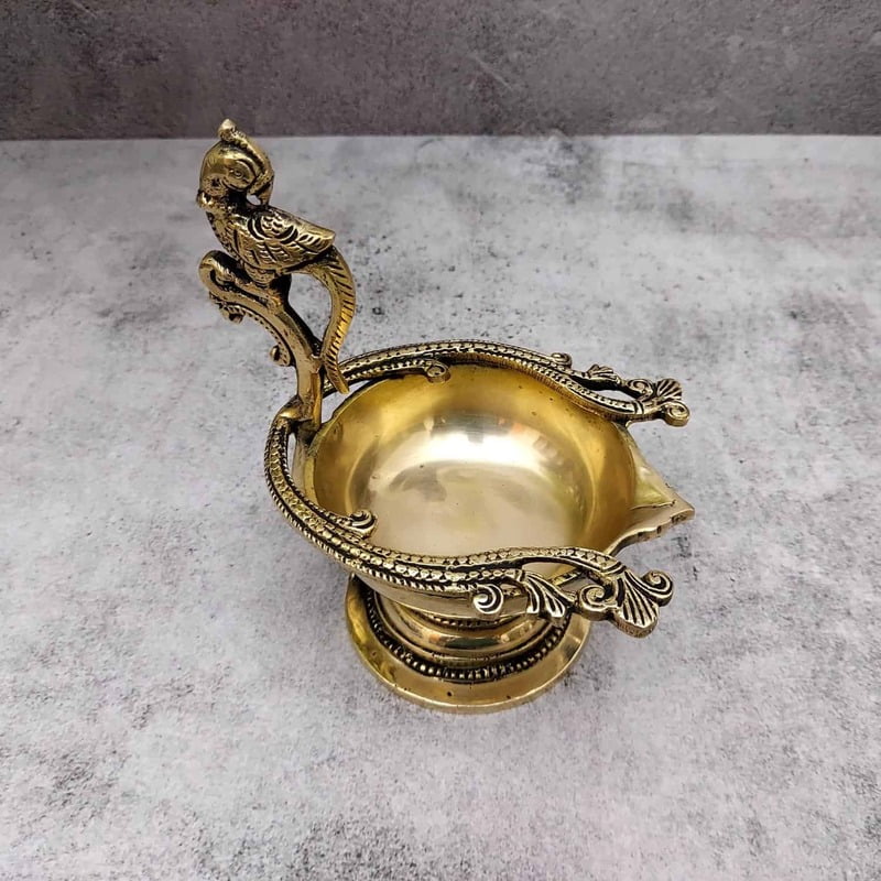 Brass Parrot Diya/Lamp - 6 inch Height | Vibrant Brass Diya with Parrot Shape for Festive Lighting Brass Parrot Diya/Lamp - 6 inch Height | Vibrant Brass Diya with Parrot Shape for Festive Lighting