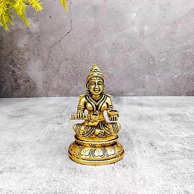 Brass Annapoorna Devi Idol 4 inch Height - 4 inch Height | Exquisite Brass Idol of Annapoorna Devi for Divine Blessings