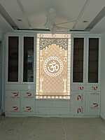 3D Corian Om Puja Mandir With Corian Pillar 3D Corian Om Puja Mandir With Corian Pillar