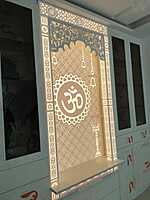 3D Corian Om Puja Mandir With Corian Pillar 3D Corian Om Puja Mandir With Corian Pillar