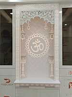 3D Corian Om Puja Mandir With Corian Pillar 3D Corian Om Puja Mandir With Corian Pillar