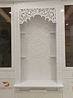 3D Corian Om Puja Mandir With Corian Pillar 3D Corian Om Puja Mandir With Corian Pillar