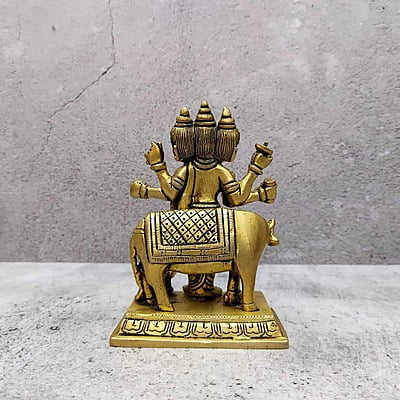 Brass Lord Dattatreya Idol - 5 inch Height | Sacred Brass Idol of Lord Dattatreya for Spiritual Grace Brass Lord Dattatreya Idol - 5 inch Height | Sacred Brass Idol of Lord Dattatreya for Spiritual Grace