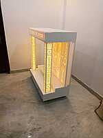 3D Corian Radha Krishna Vrindavan Puja Mandir With Corian Pillar & Drawer 3D Corian Radha Krishna Vrindavan Puja Mandir With Corian Pillar & Drawer