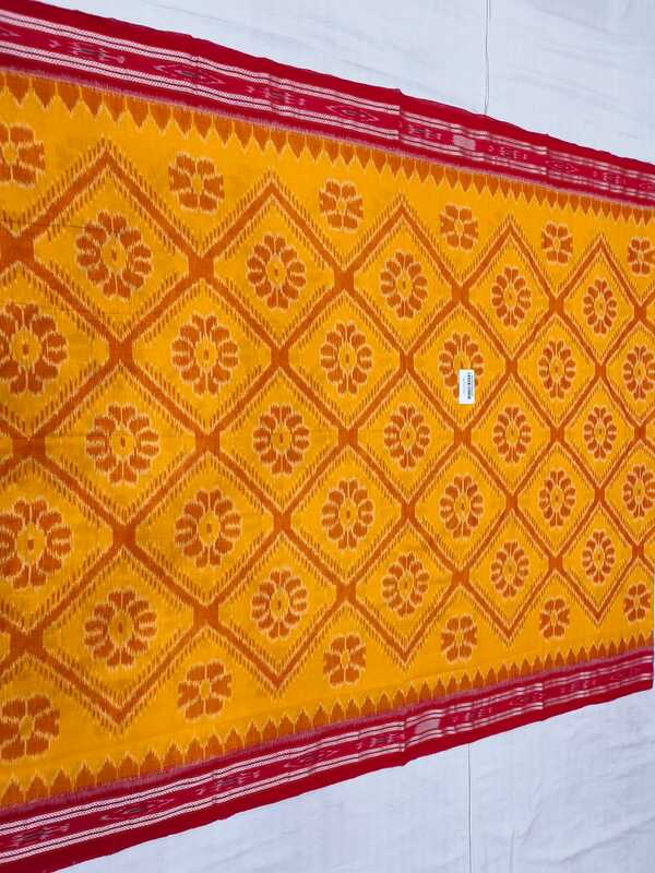 FLOWER MANIABANDHA SAREE-YELLOW
