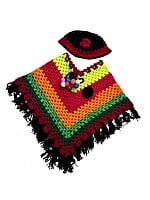 Handknitted multicolored poncho and cap for kids between 2 and 3 years || winterwear || beautiful design and excellent finish and amazing crotchet work Handknitted multicolored poncho and cap for kids between 2 and 3 years || winterwear || beautiful design and excellent finish and amazing crotchet work