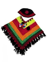 Handknitted multicolored poncho and cap for kids between 2 and 3 years || winterwear || beautiful design and excellent finish and amazing crotchet work Handknitted multicolored poncho and cap for kids between 2 and 3 years || winterwear || beautiful design and excellent finish and amazing crotchet work