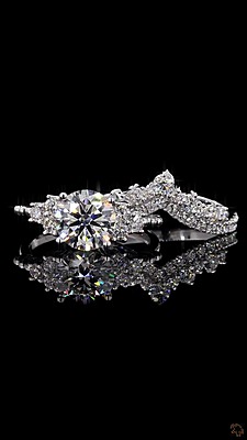3.33 Carat Gold ring and band Combo wrinz009 3.33 Carat Gold ring and band Combo wrinz009