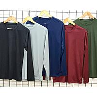 Men's Solid Round Neck Full Sleeve Regular Fit T-Shirt - Comfortable & Stylish
