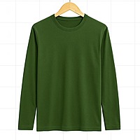 Men's Solid Round Neck Full Sleeve Regular Fit T-Shirt - Comfortable & Stylish