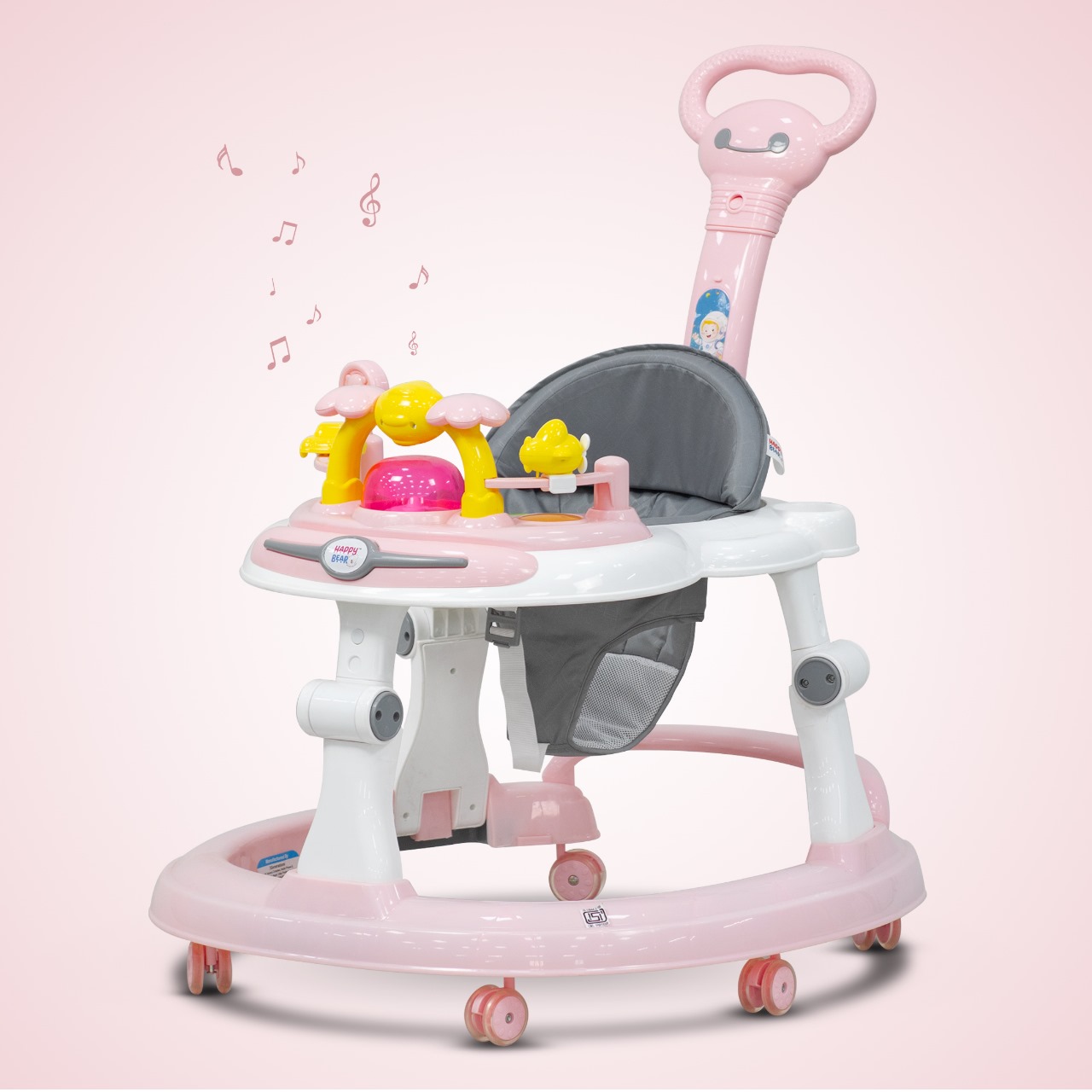 Baby Walker with Push Handle – Pink Baby Walker with Push Handle – Pink