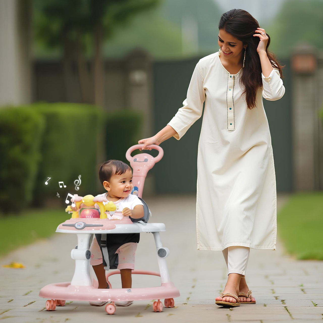 Baby Walker with Push Handle – Pink Baby Walker with Push Handle – Pink