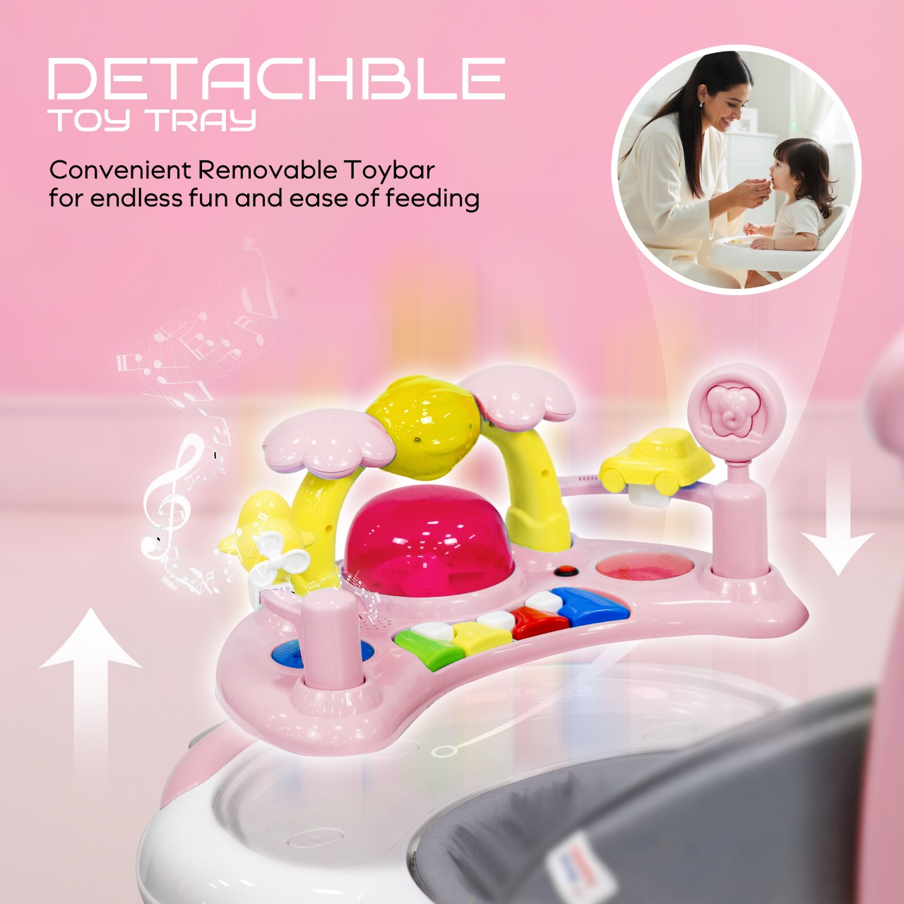 Baby Walker with Push Handle – Pink Baby Walker with Push Handle – Pink
