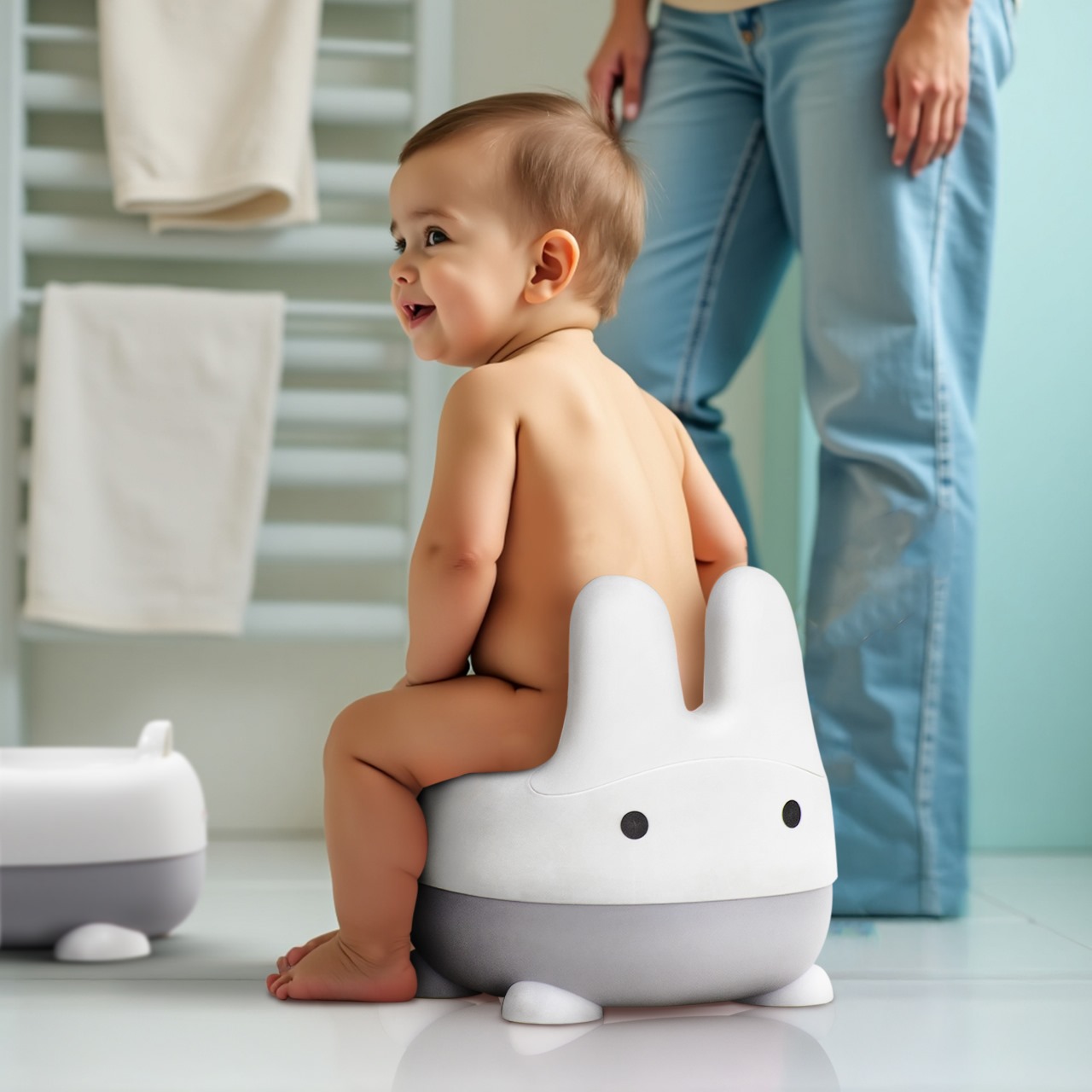 Cute Bunny Potty Training Seat – Grey Cute Bunny Potty Training Seat – Grey
