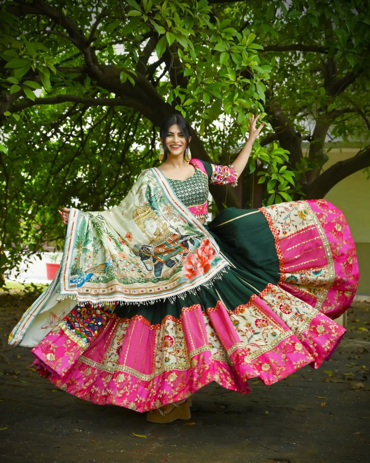 New Lounching Digital Print Muslin Cotton Lehenga Choli    D.1