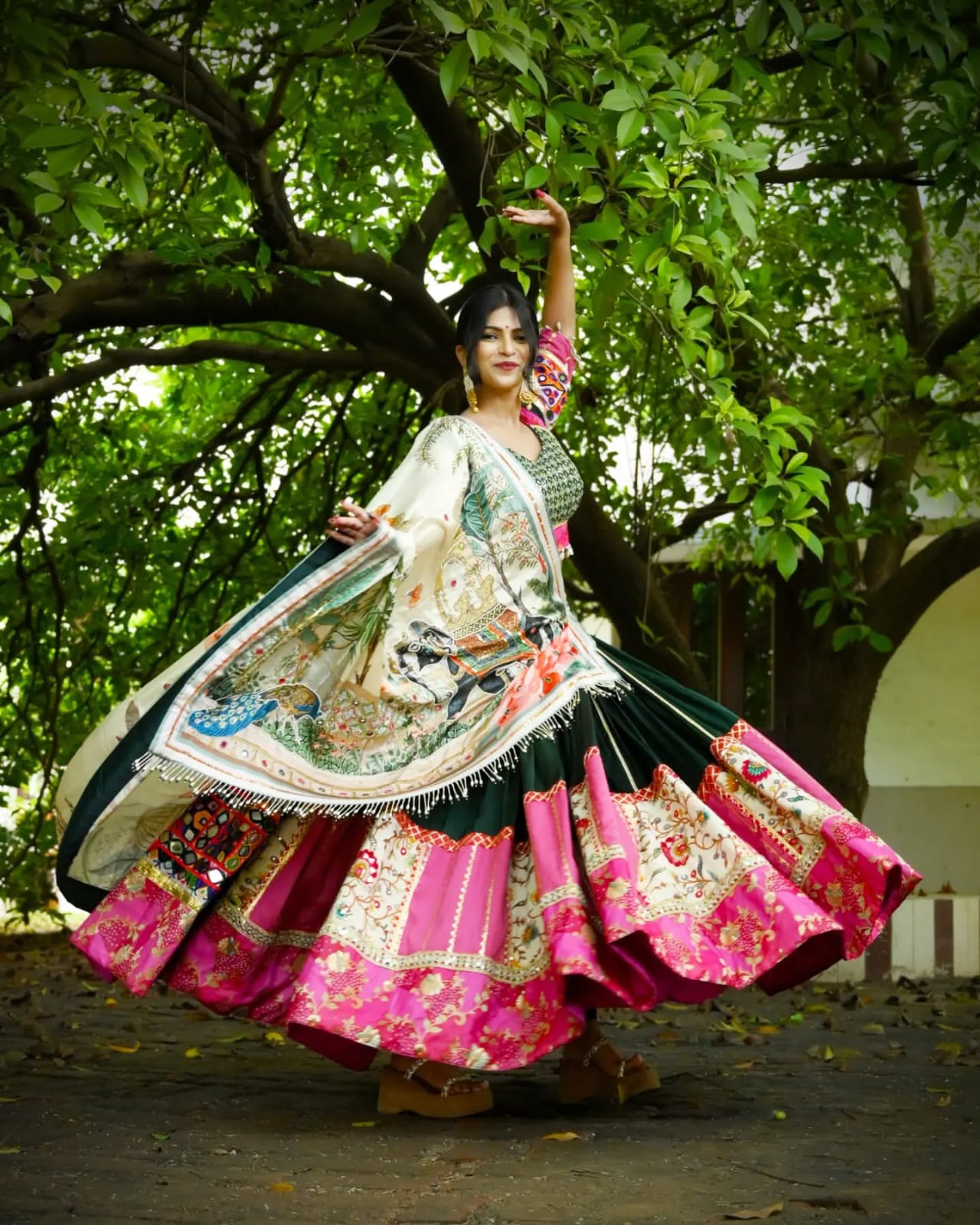 New Lounching Digital Print Muslin Cotton Lehenga Choli    D.1