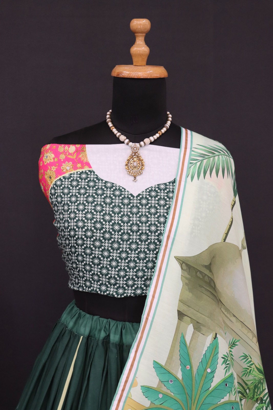 New Lounching Digital Print Muslin Cotton Lehenga Choli    D.1