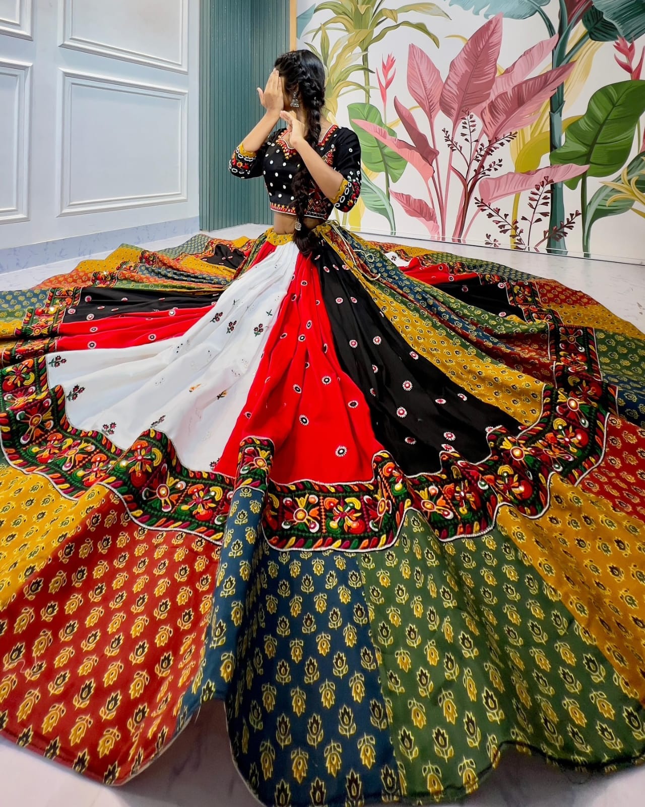 New Lounching Digital Print Muslin Cotton Lehenga Choli  D.5