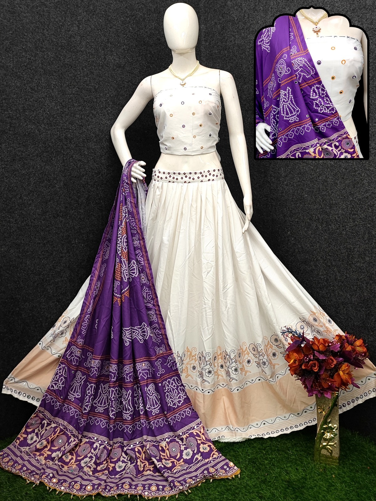 New Lounching Digital Print Muslin Cotton Lehenga Choli  D.6
