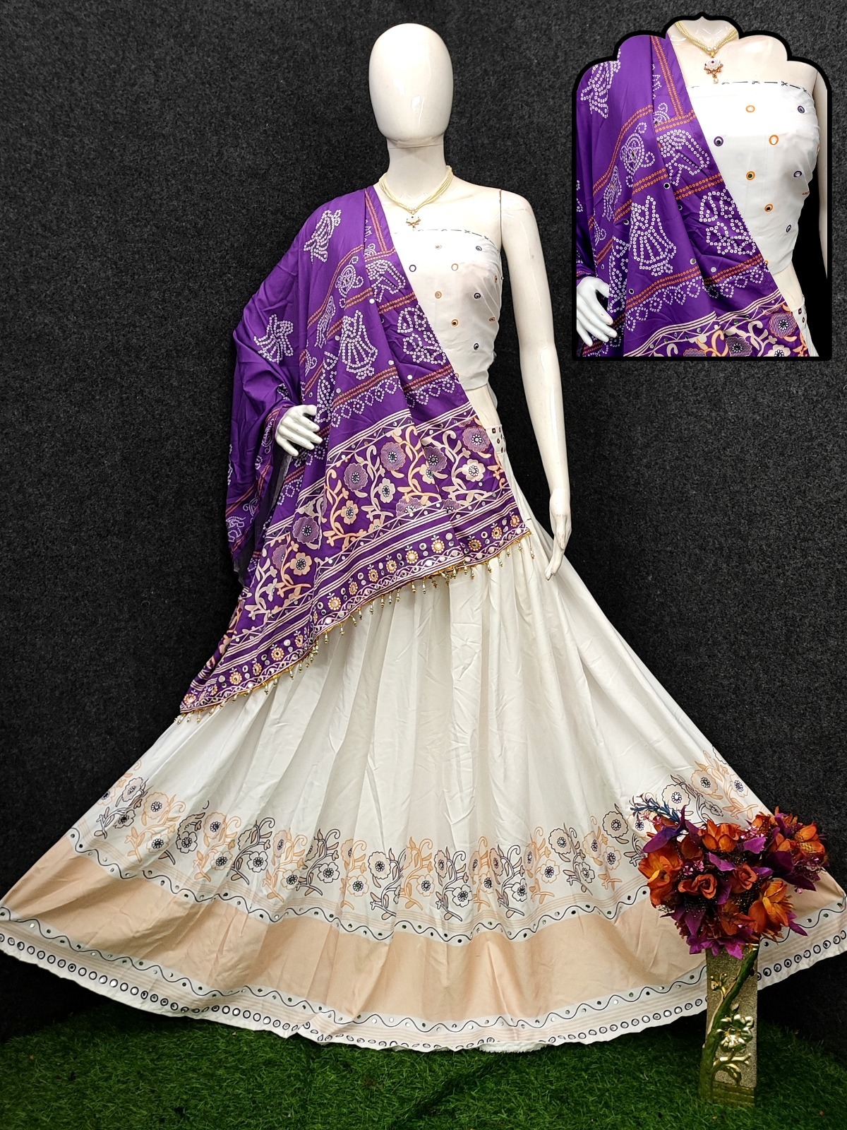 New Lounching Digital Print Muslin Cotton Lehenga Choli  D.6