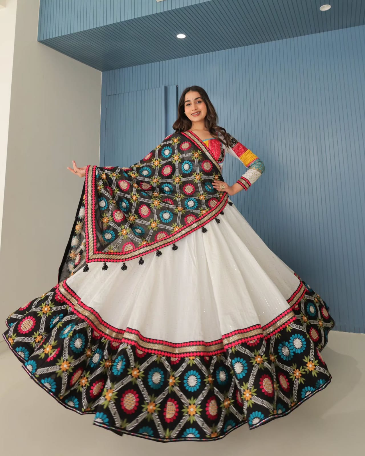 New Lounching Digital Print Muslin Cotton Lehenga Choli  D.7