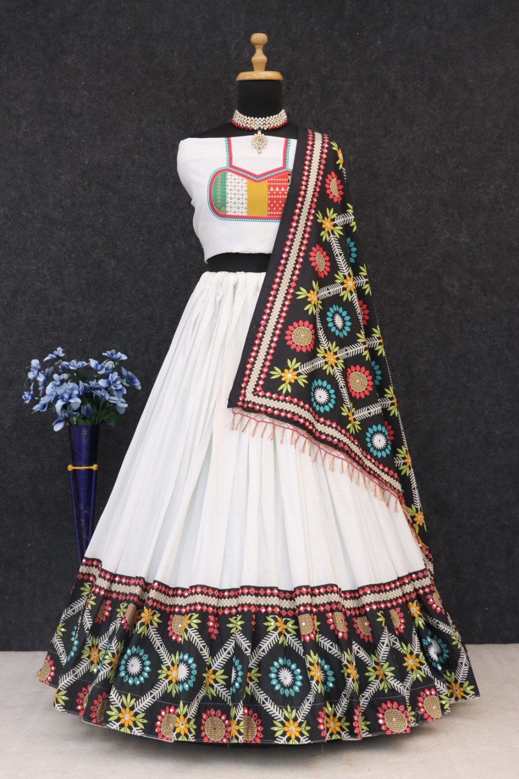 New Lounching Digital Print Muslin Cotton Lehenga Choli  D.7