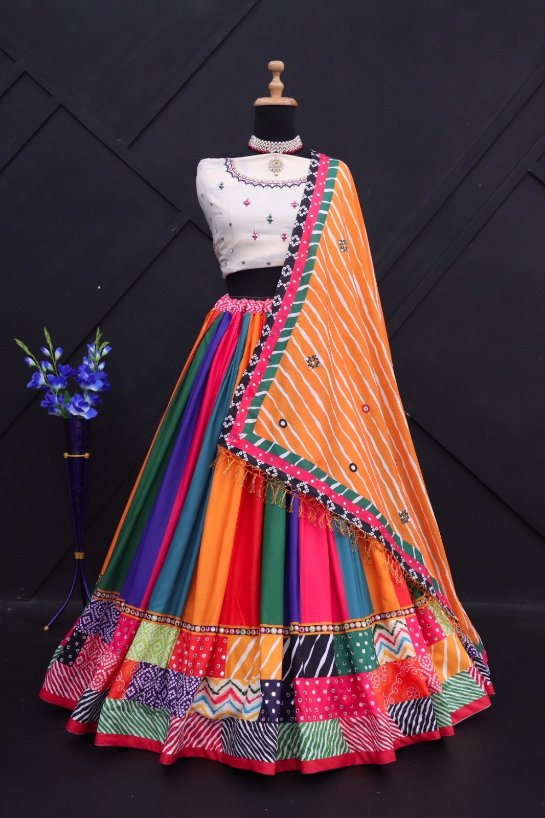 New Lounching Digital Print Muslin Cotton Lehenga Choli  D.8