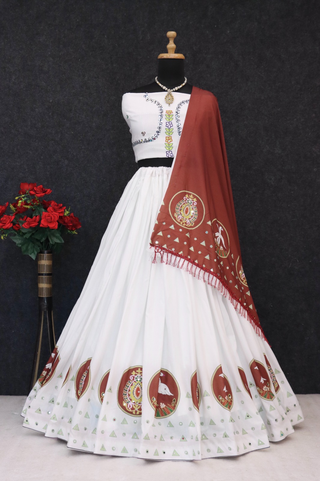New Lounching Digital Print Muslin Cotton Lehenga Choli  D.9