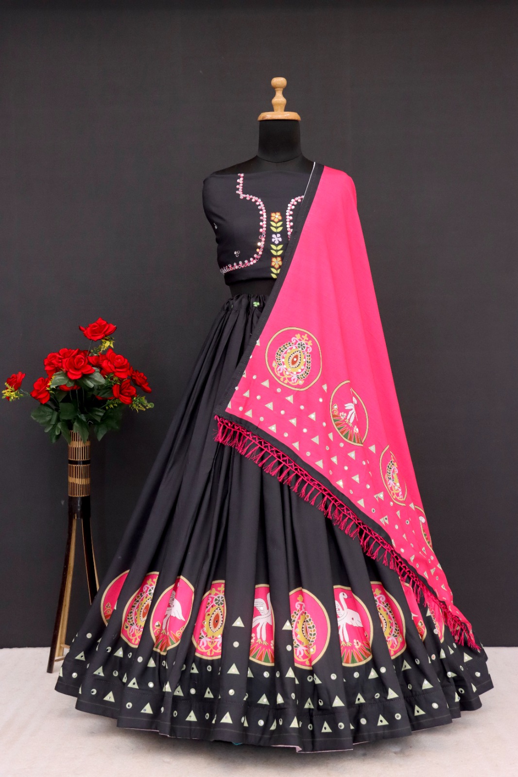 New Lounching Digital Print Muslin Cotton Lehenga Choli  D.9