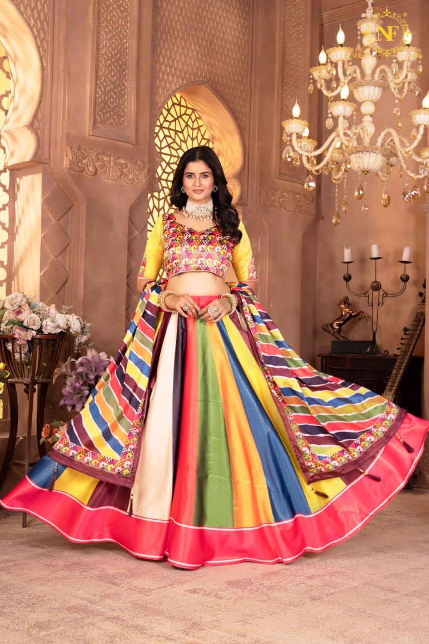 New Lounching Digital Print Muslin Cotton Lehenga Choli  D.12